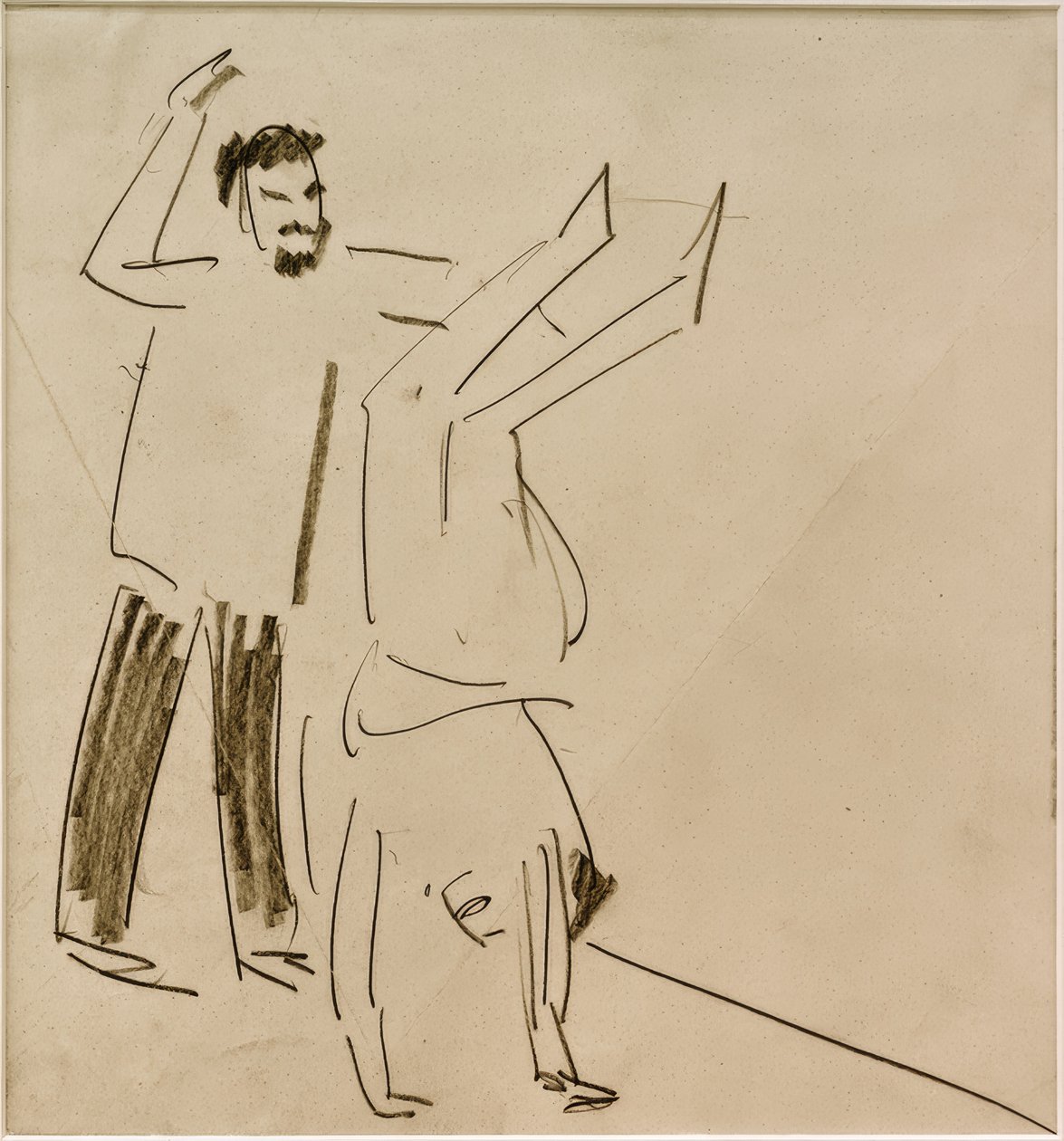 Sans titre (Homme avec fille en poirier) - Ernst Ludwig Kirchner