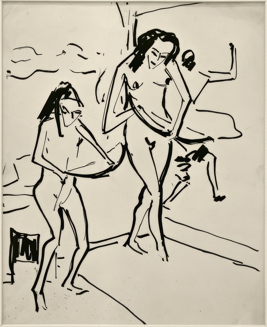 Sans titre (Marcella et Senta avec arc) - Ernst Ludwig Kirchner