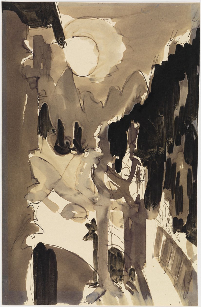 Un couple au clair de lune devant la maison - Ernst Ludwig Kirchner