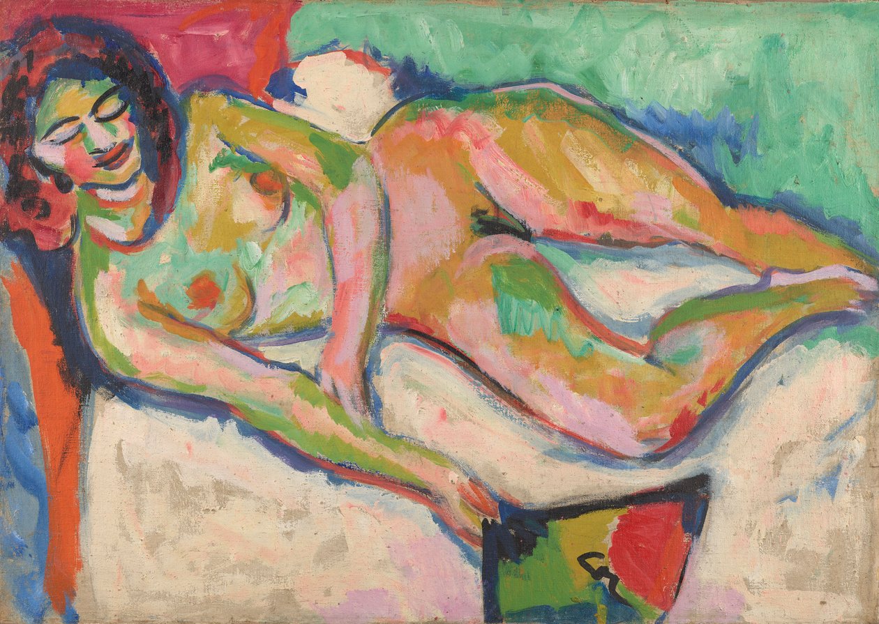 Nu couché avec ventilateur - Ernst Ludwig Kirchner