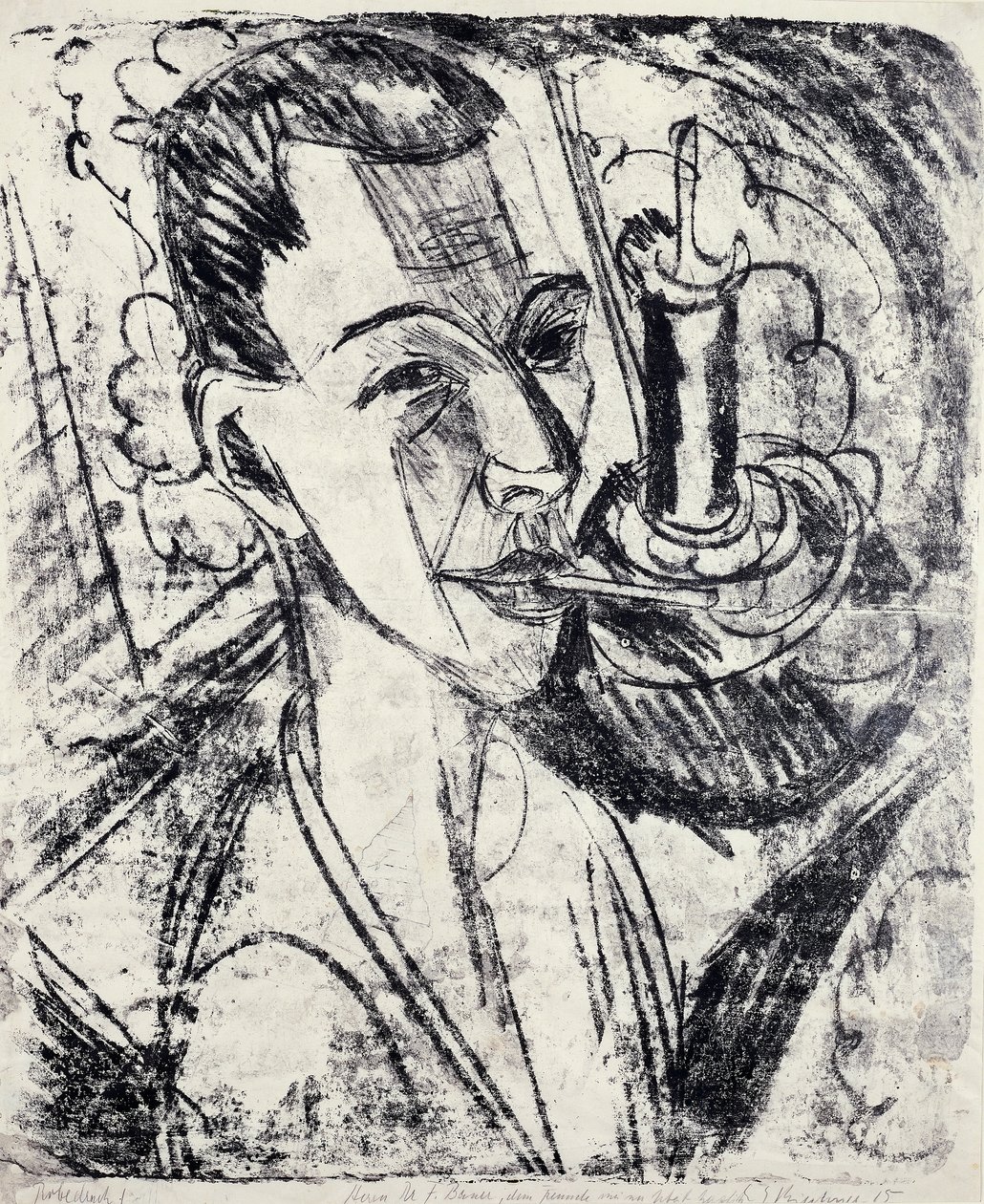 Autoportrait avec cigarette - Ernst Ludwig Kirchner