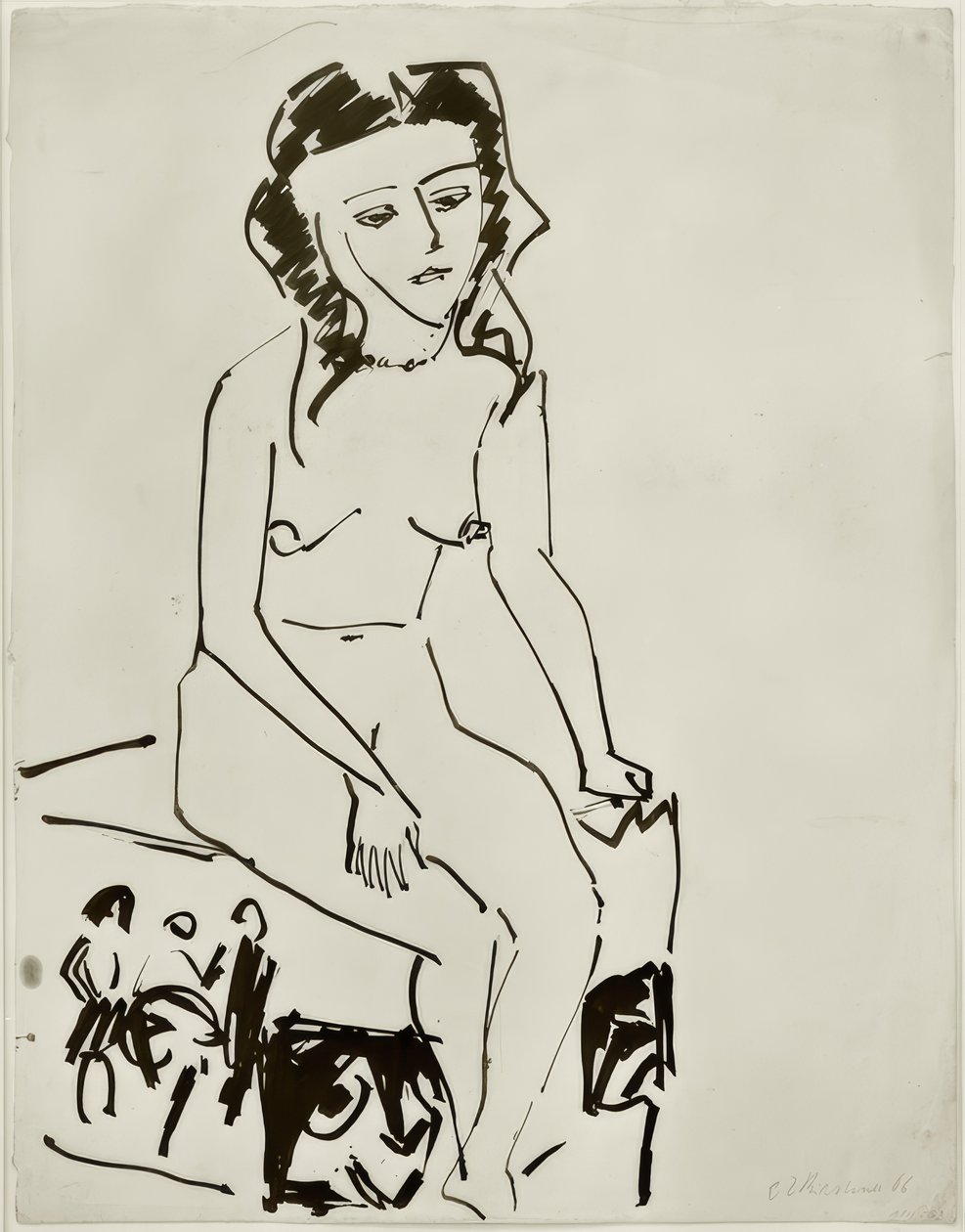 Nu féminin assis - Ernst Ludwig Kirchner