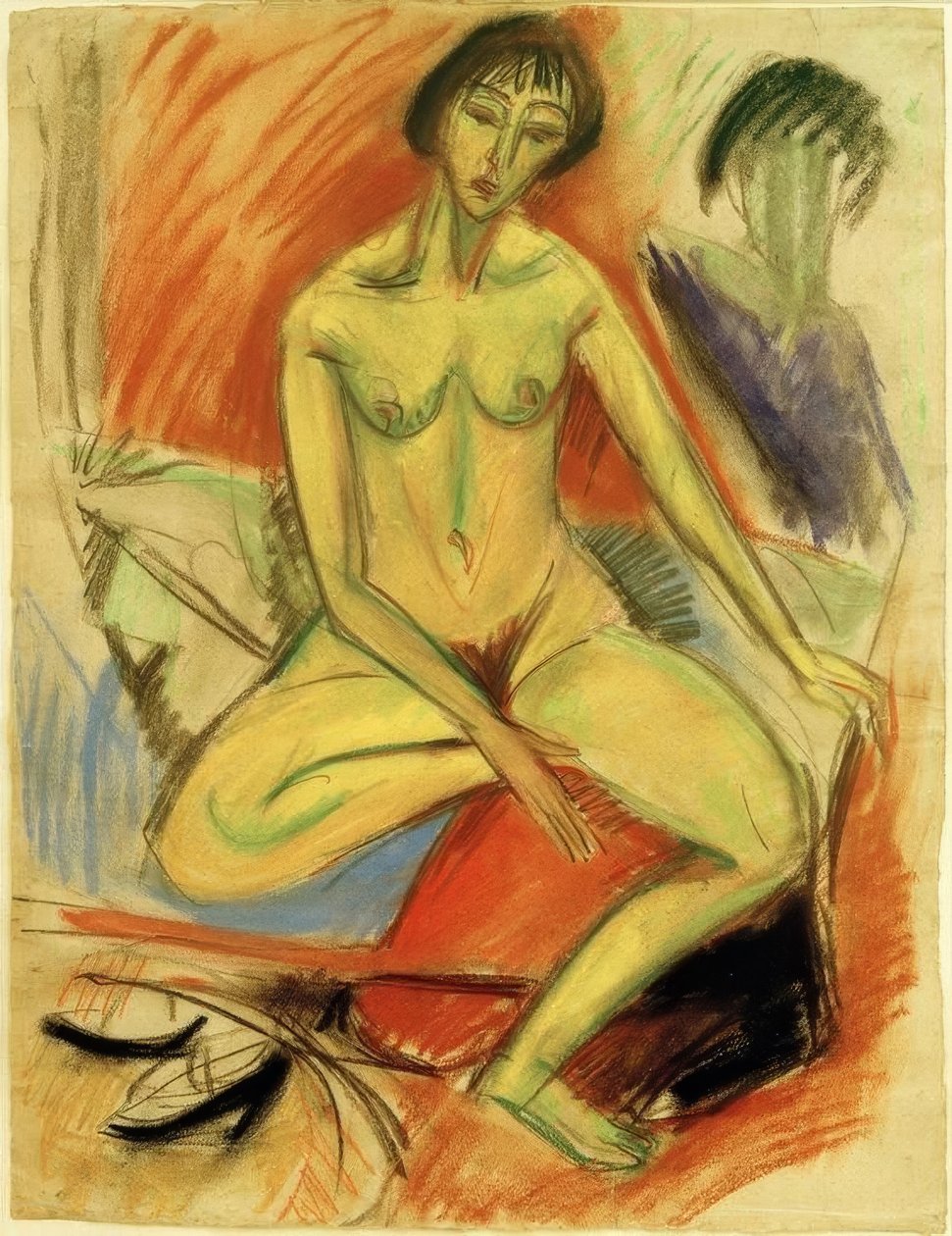 Nu féminin assis - Ernst Ludwig Kirchner
