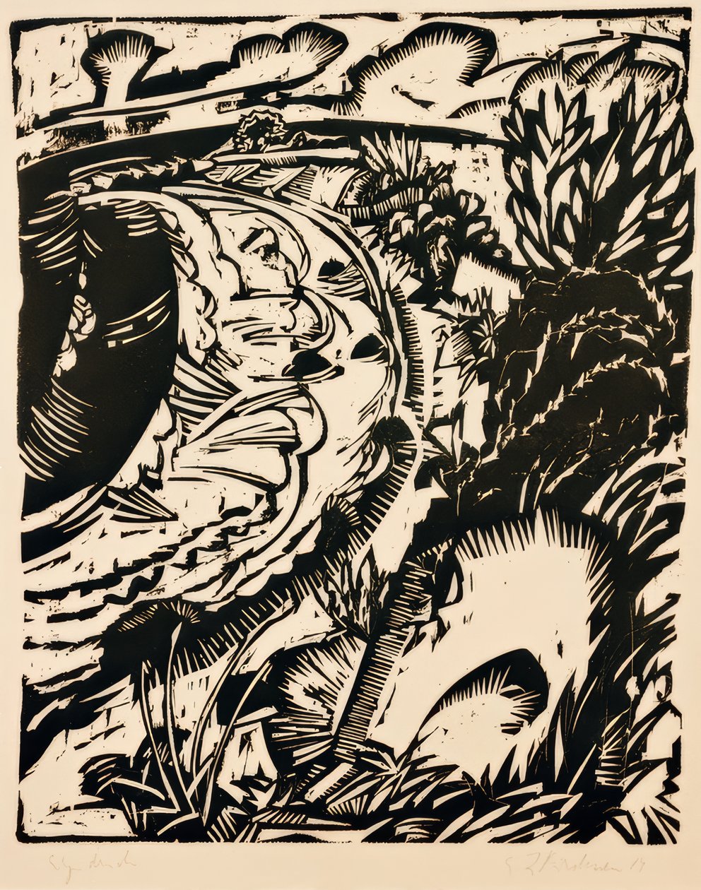 Falaise avec baie ronde - Ernst Ludwig Kirchner