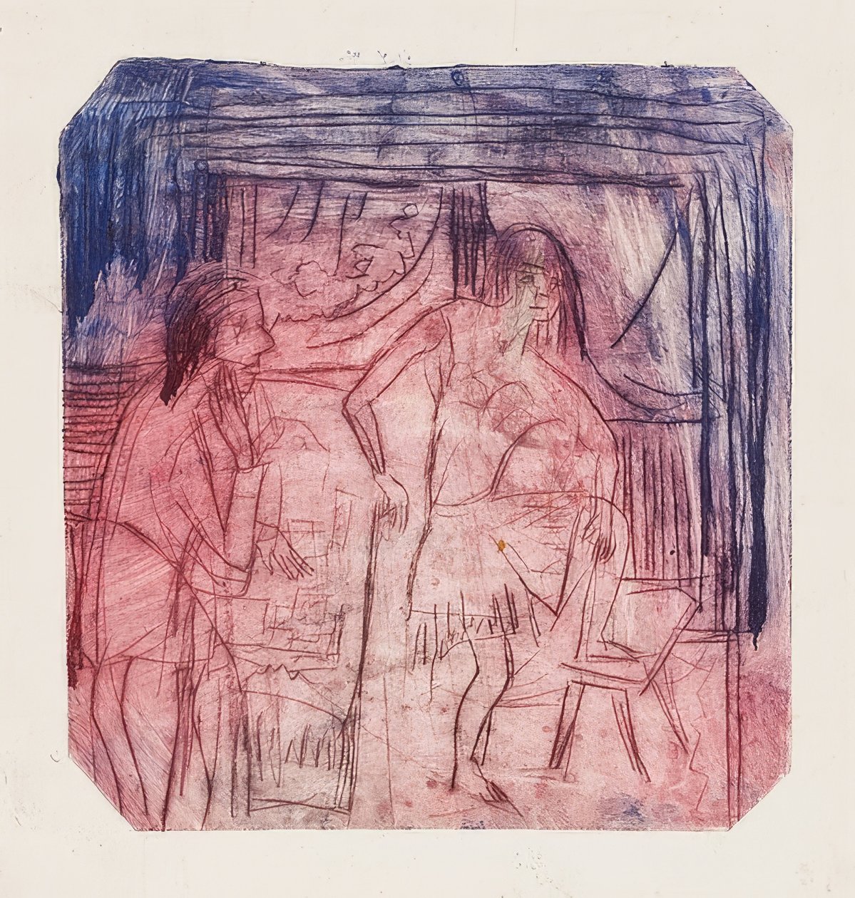 Scène dans la chambre - Ernst Ludwig Kirchner