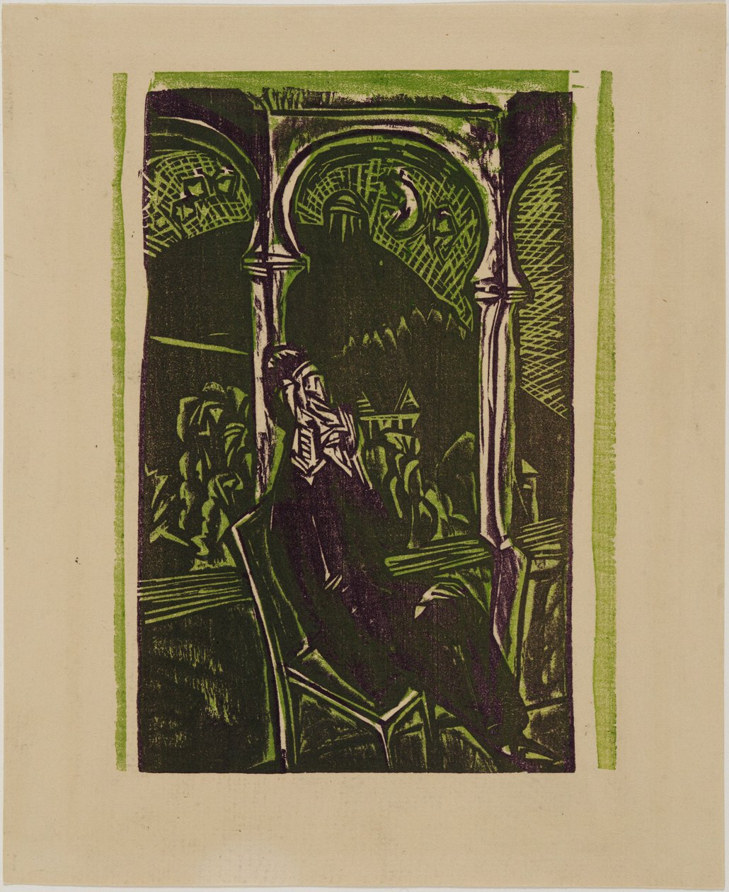 Homme rêveur - Botho Graef assis sur son balcon, Iéna - Ernst Ludwig Kirchner
