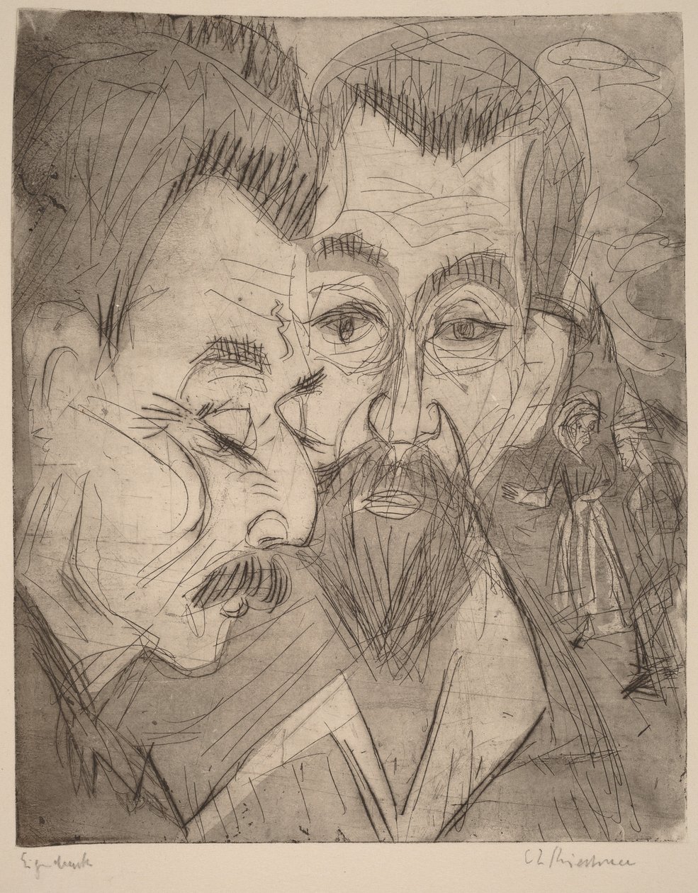 Deux têtes de paysans - Ernst Ludwig Kirchner