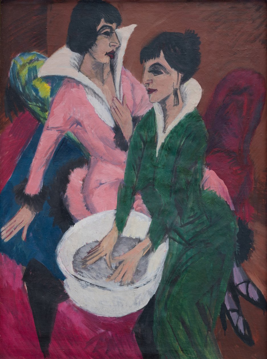 Deux femmes avec un bassin; Les sœurs - Ernst Ludwig Kirchner