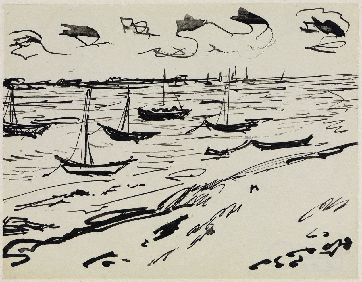 Bateaux de pêche ancrés (Fehmarn) - Ernst Ludwig Kirchner