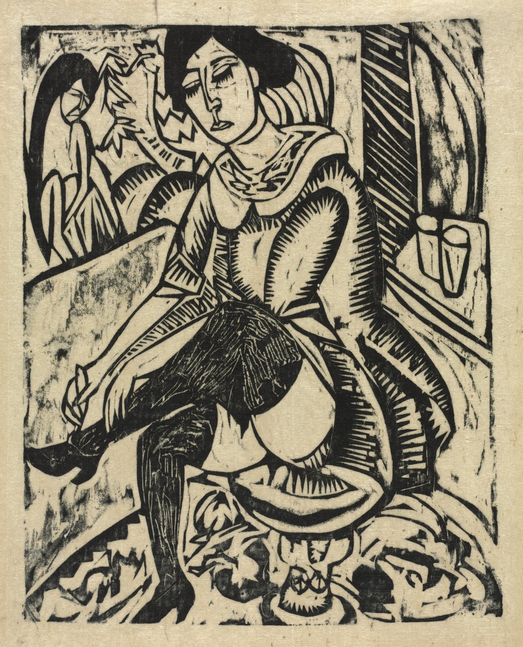 Femme mettant ses chaussures - Ernst Ludwig Kirchner