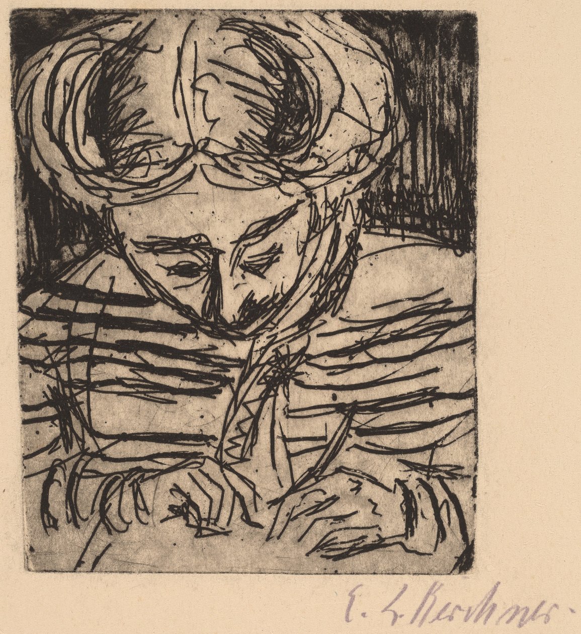 Jeune fille dessinant - Ernst Ludwig Kirchner
