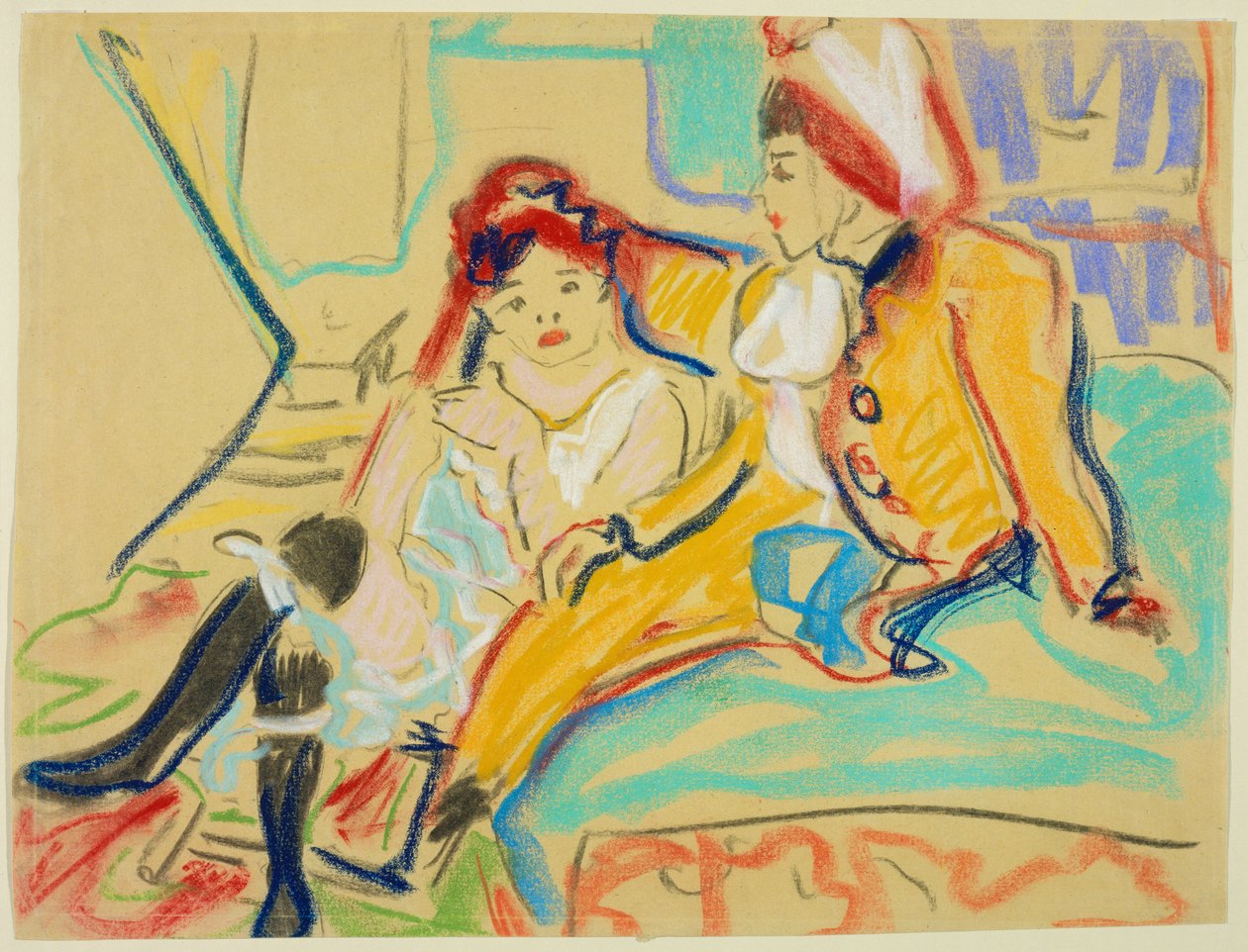 Deux jeunes filles sur un divan - Ernst Ludwig Kirchner