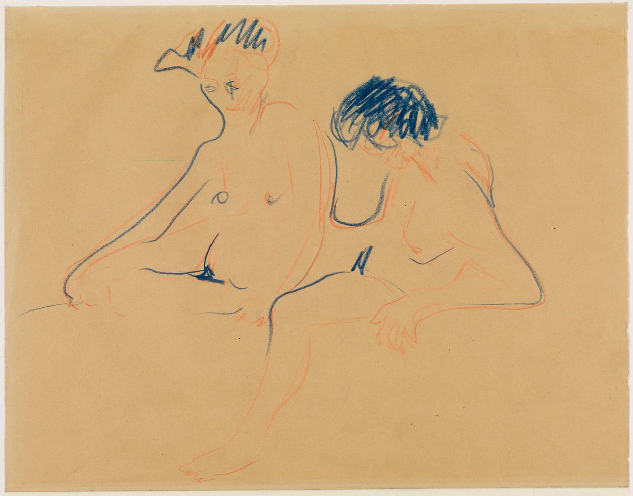 Deux nus assis (ou : Couple de nus) - Ernst Ludwig Kirchner