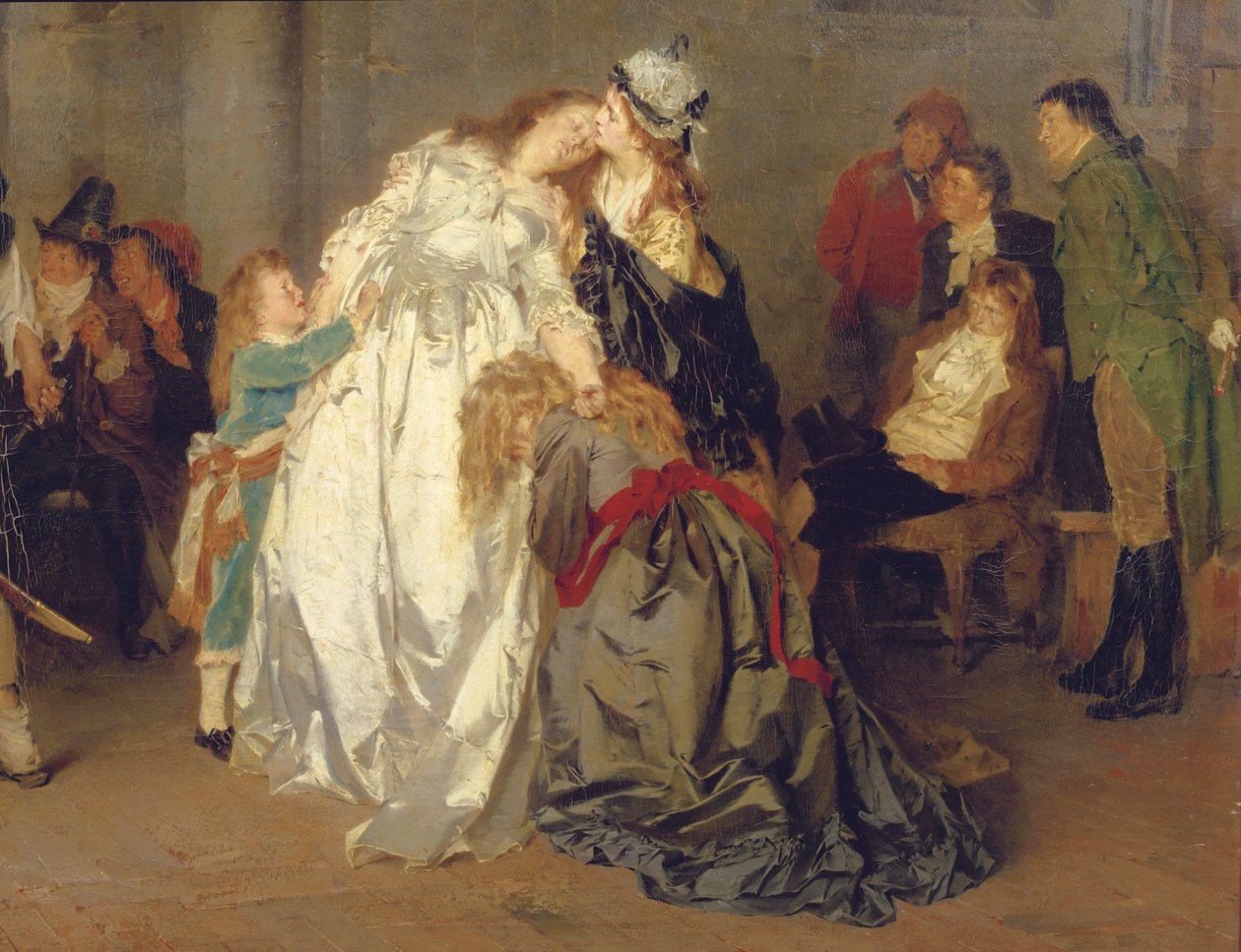 Le Roi Louis XVI de France faisant ses adieux à sa famille dans la prison du Temple, (détail), 1873 - Ernst Meisel