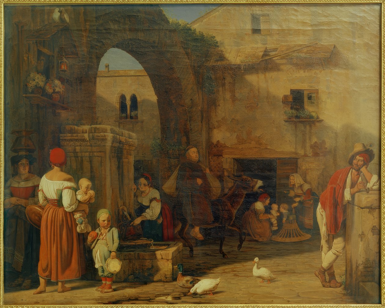 Sur la place du marché et la fontaine à Tivoli - Ernst Meyer