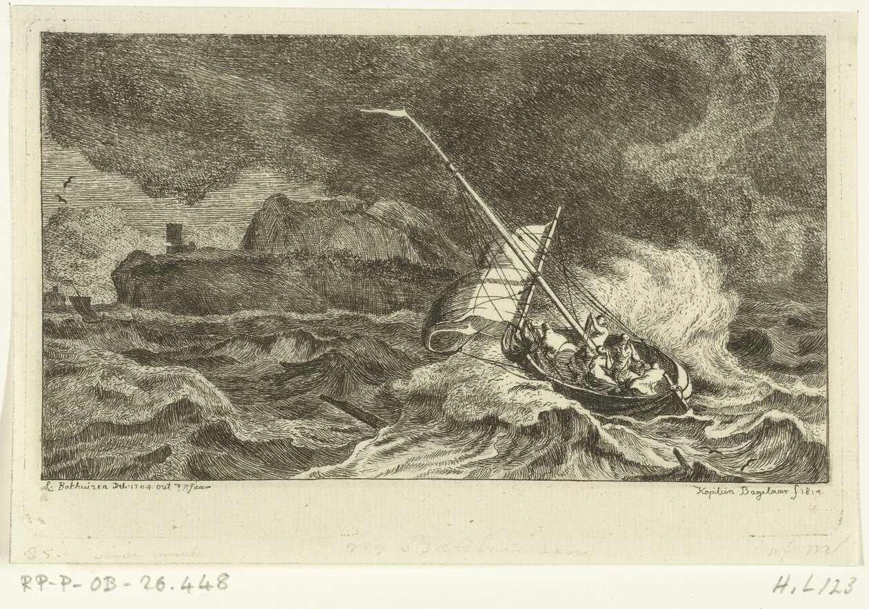 Voilier sur mer orageuse - Ernst Willem Jan Bagelaar
