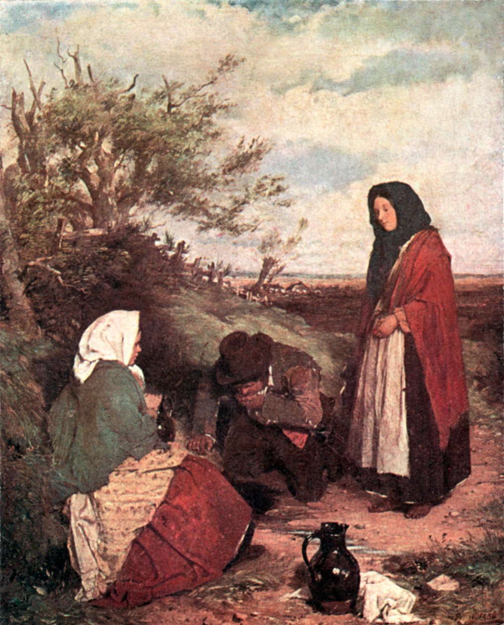 Gitans sur la route (lithographie couleur) - Erskine Nicol