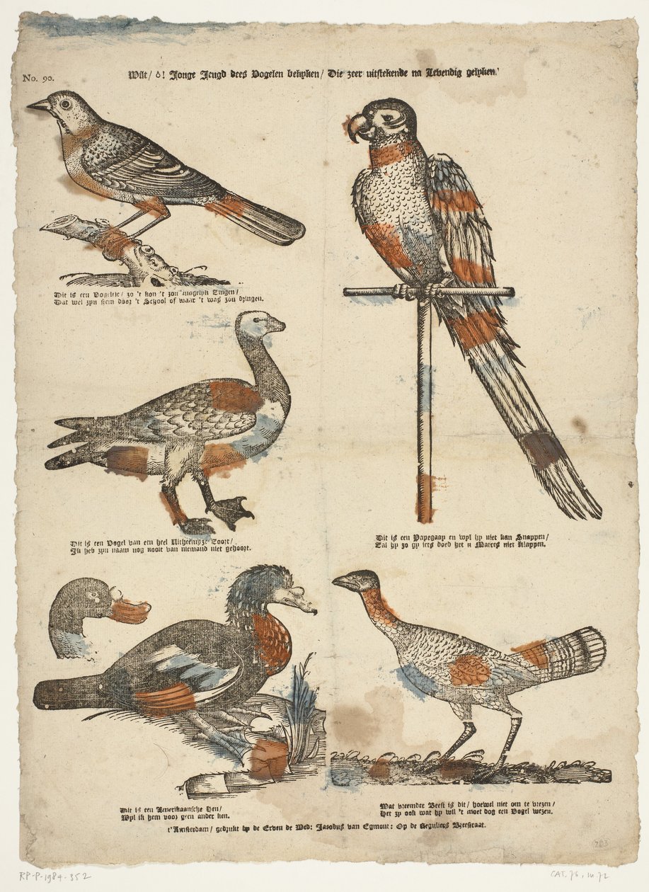 Oh! jeune jeunesse, regardez ces oiseaux - Erven de Weduwe Jacobus van Egmont