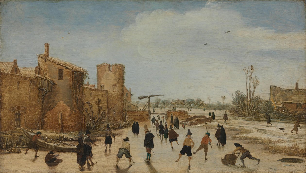 Plaisirs de la glace sur les douves - Esaias van de Velde