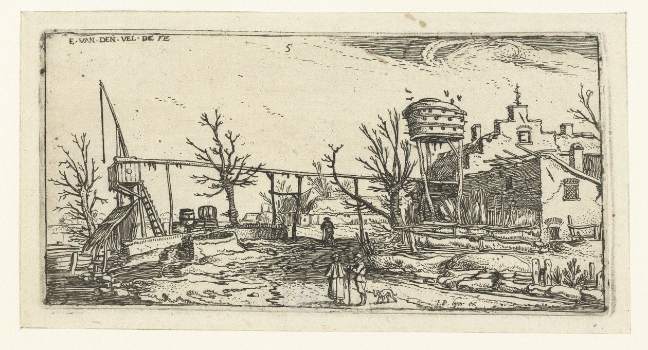 Paysage avec une brasserie Paysages (titre de la série) - Esaias van de Velde
