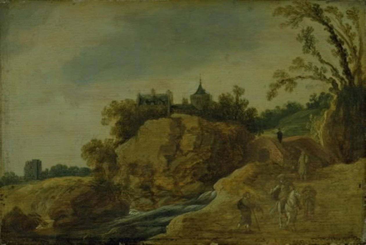 Paysage rocheux avec un château - Esaias van de Velde