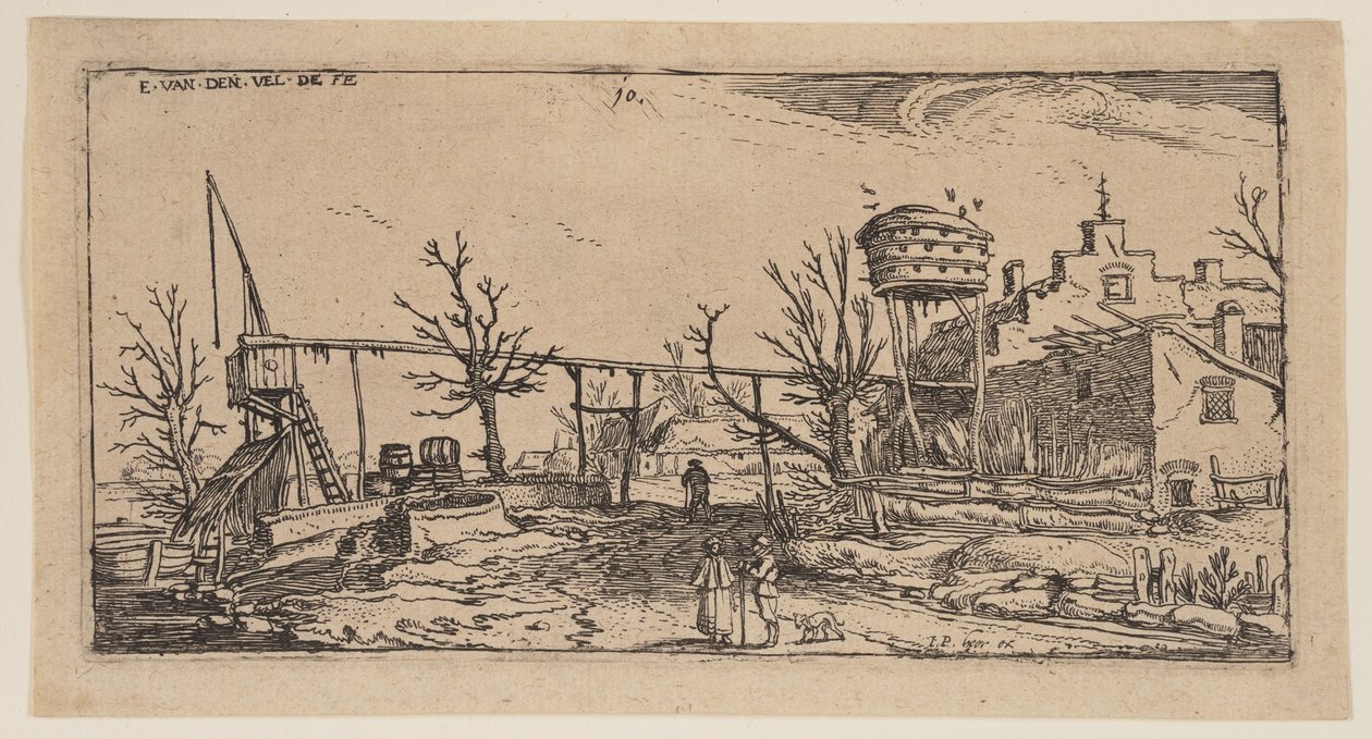 Paysage avec une brasserie, tiré de Paysages - Esaias van den Velde I