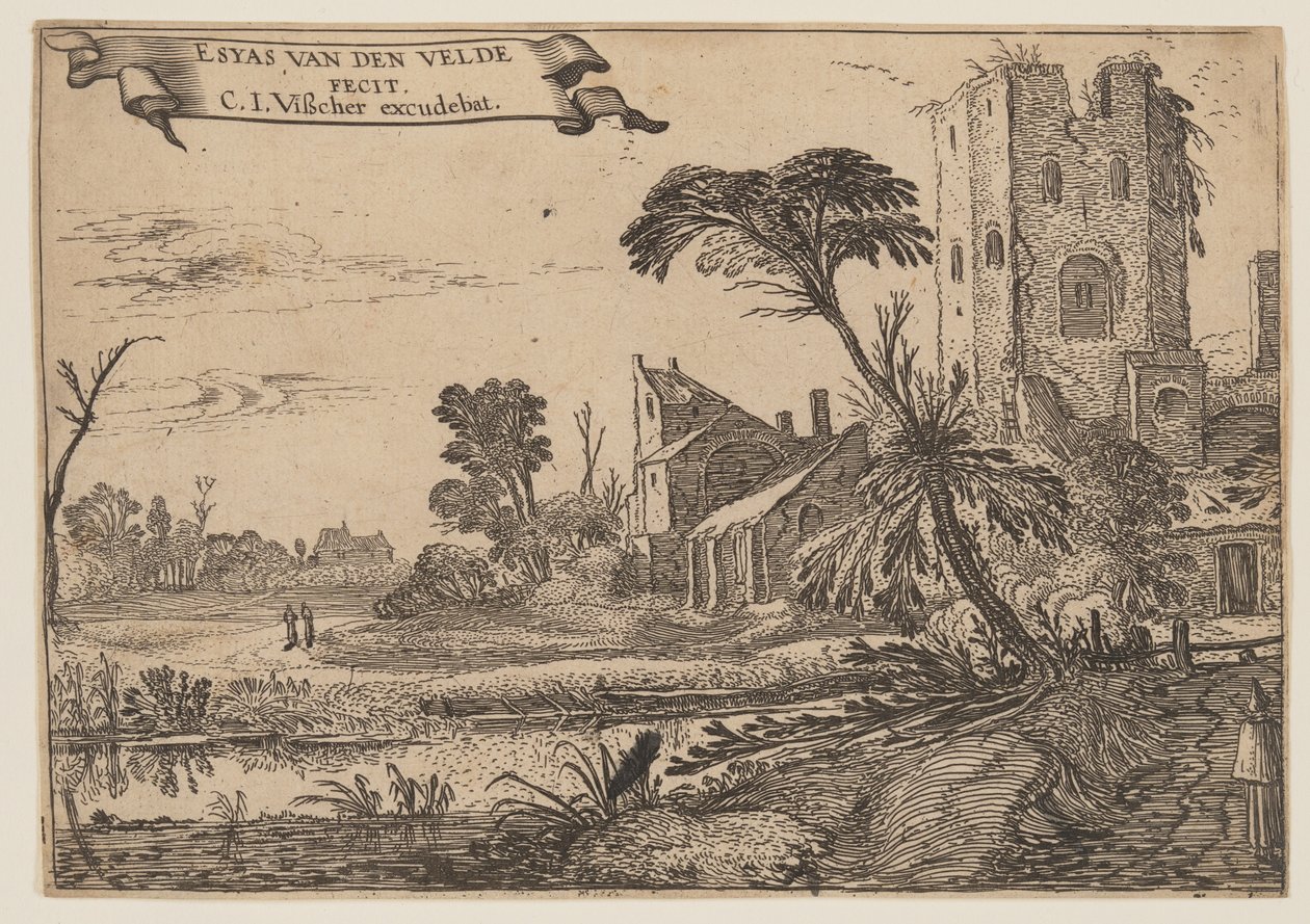 Deux moines sur un chemin - Esaias van den Velde I