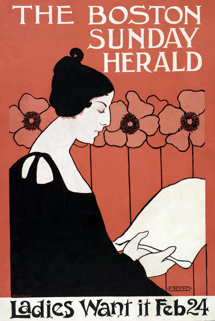 The Boston Sunday Herald - Ladies Want It, 24 février, pub. c. 1900 - Ethel Reed