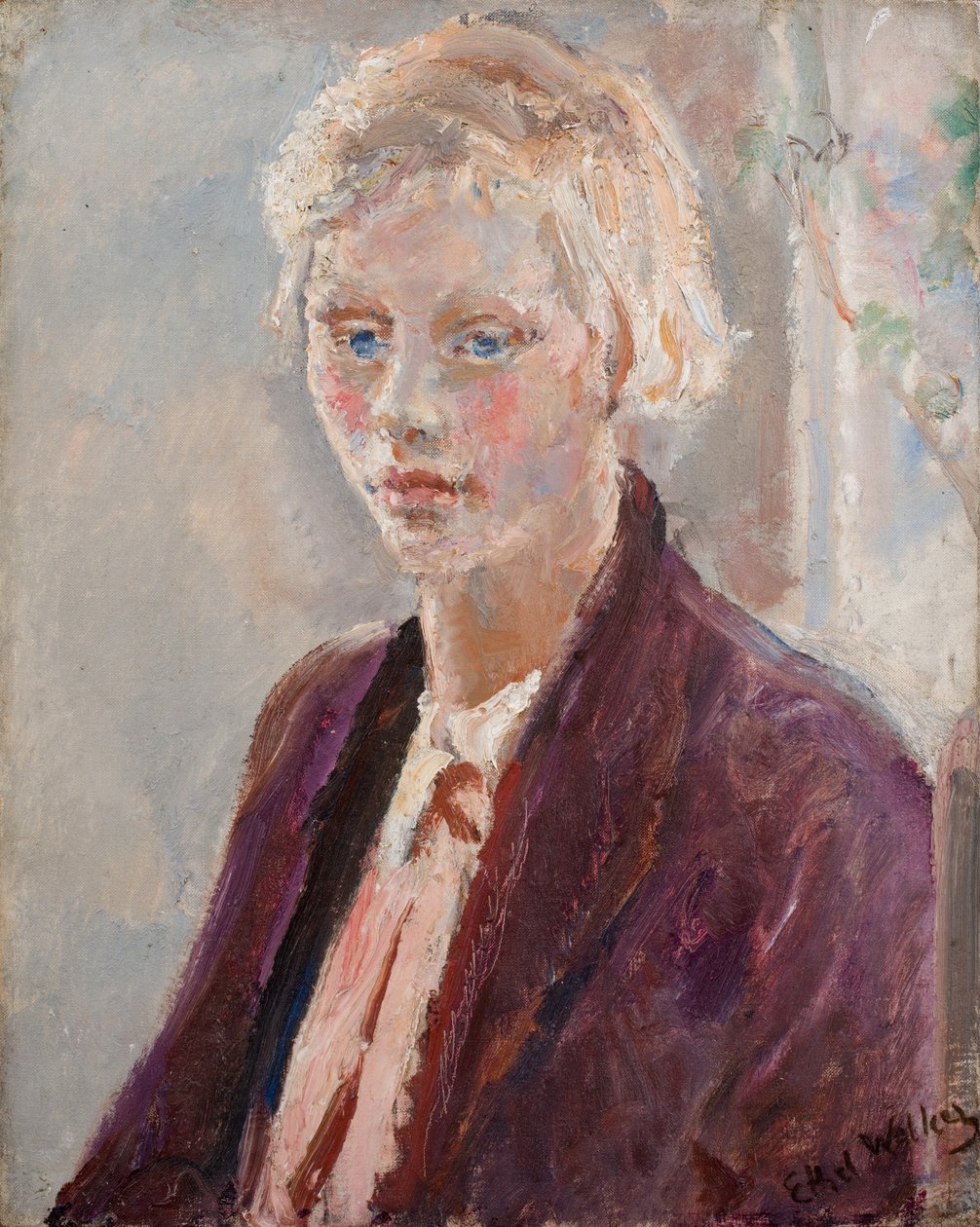Blonde en veste violette, vers 1935 (huile sur toile) - Ethel Walker