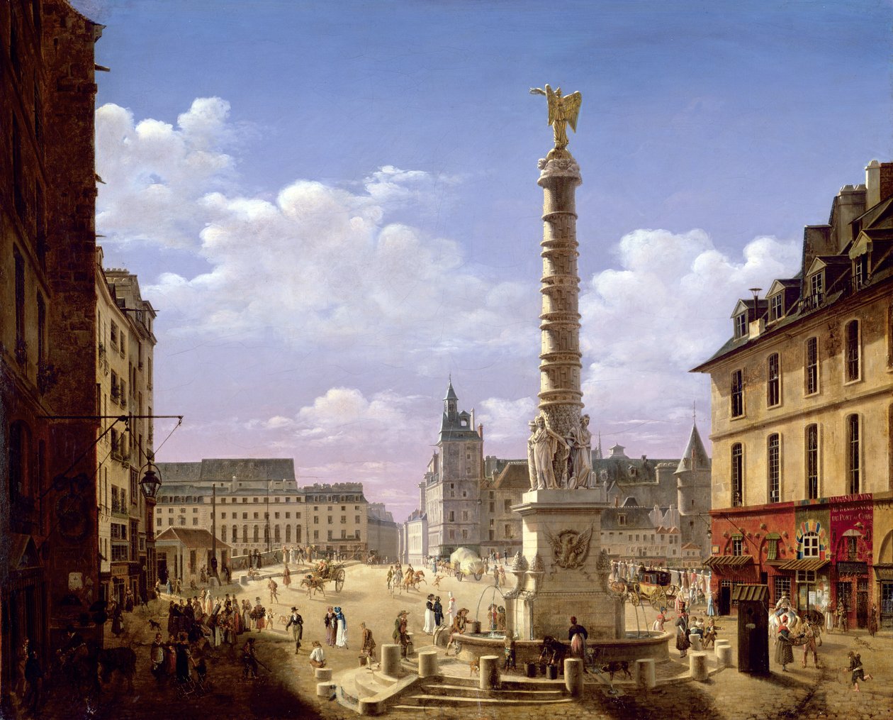 La Fontaine de la Place du Châtelet, Paris, 1810 - Etienne Bouhot