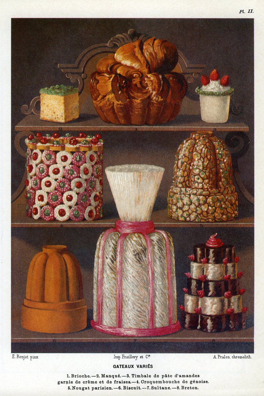 Gâteaux variés : brioche, lac, timbale de pâte d