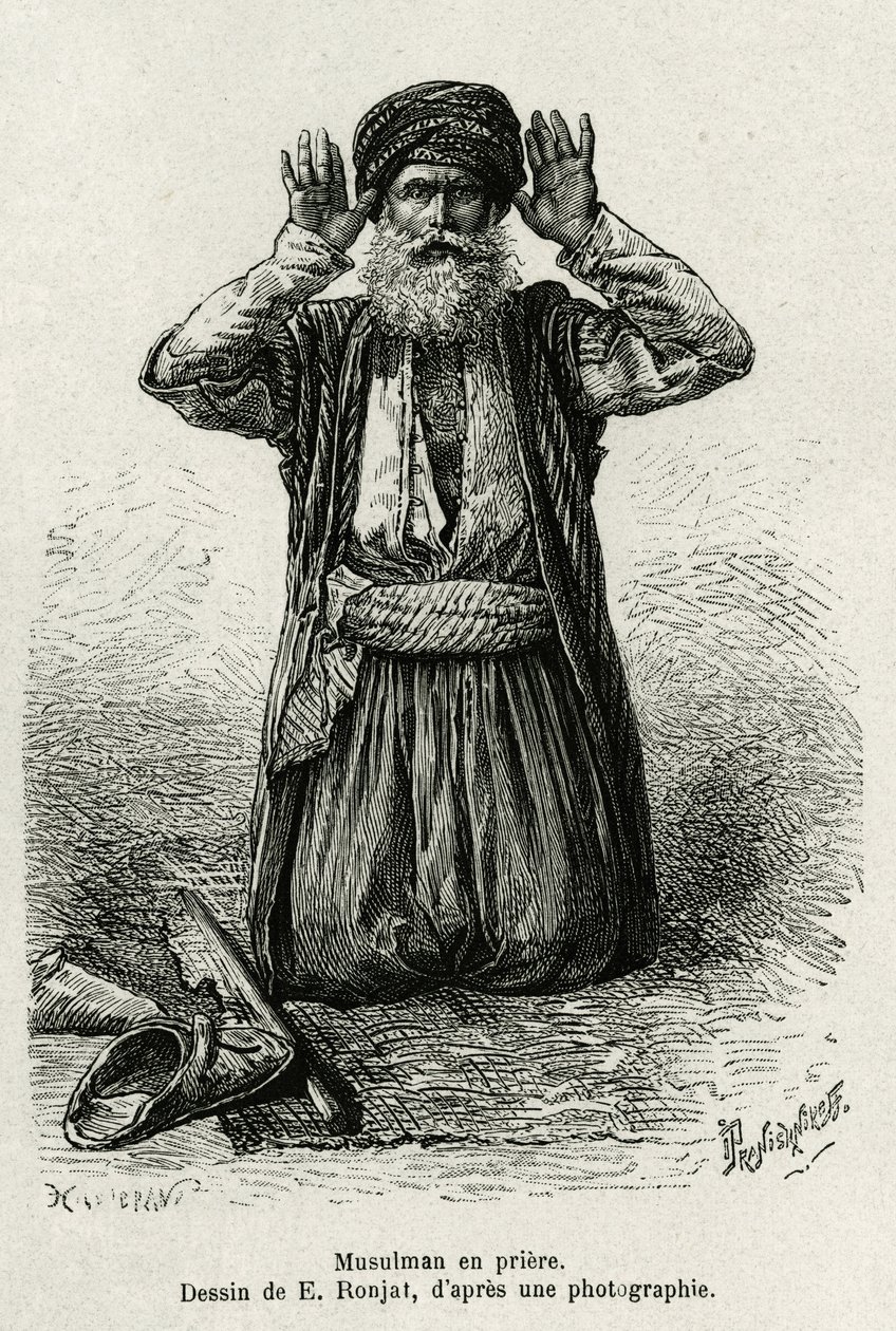 Prières musulmanes. Gravure pour illustrer La Syrie d