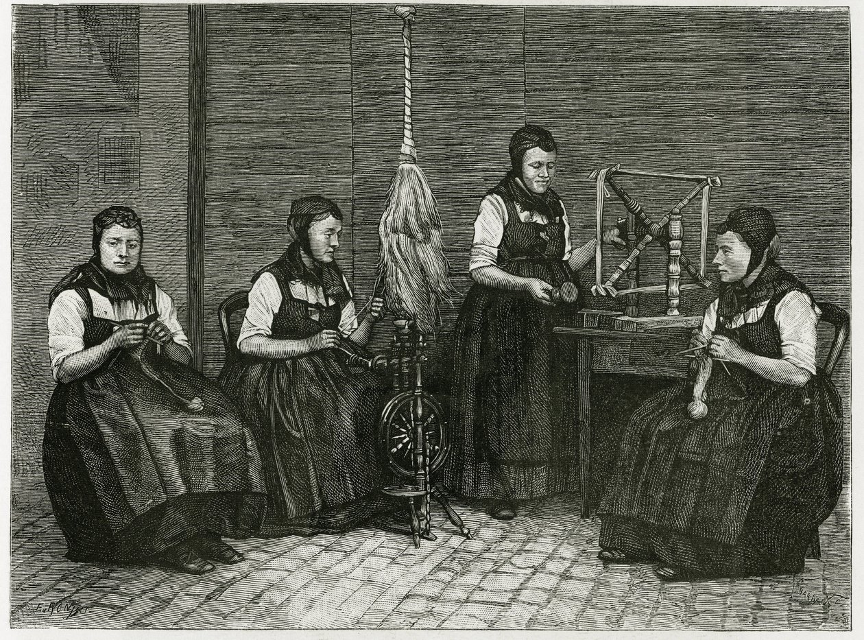 Épandages de Sondernach, description des différentes étapes du filage (illustration de À travers l