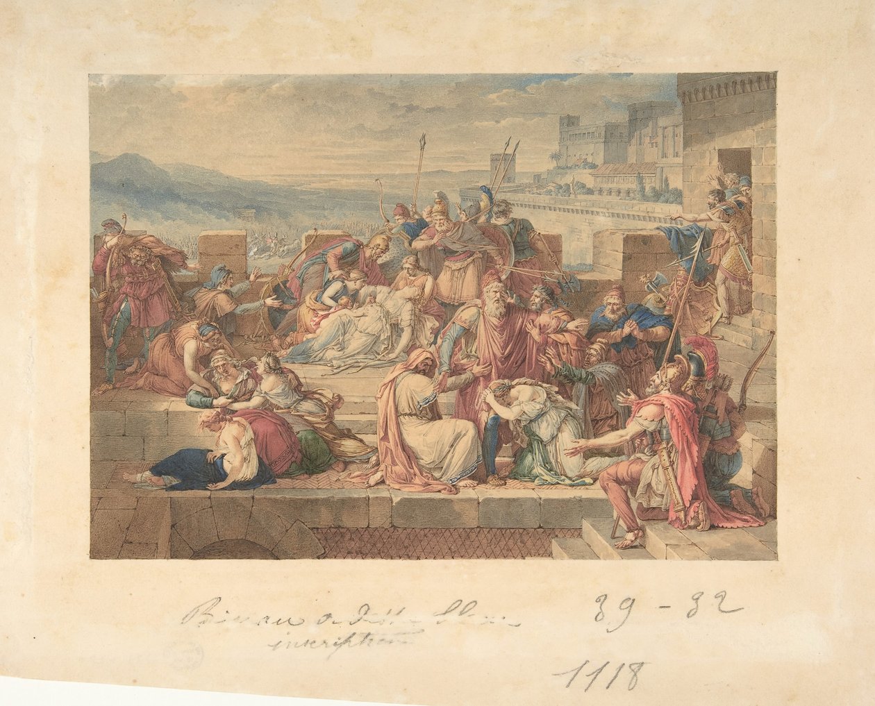 Priam et sa famille pleurant la mort d
