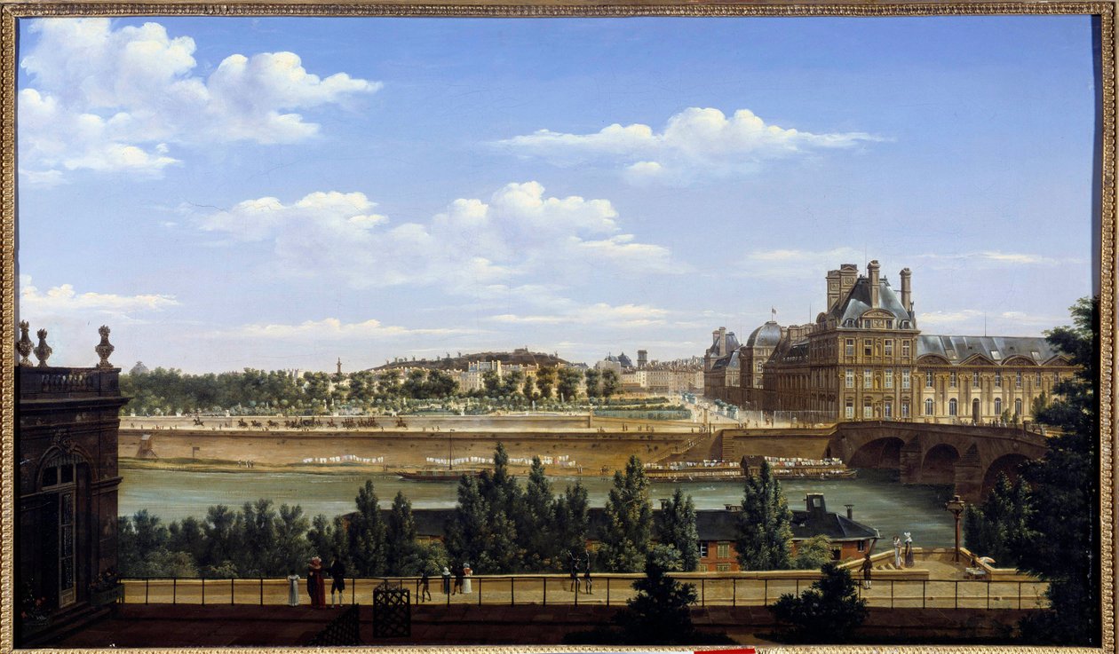 Le jardin et le palais des Tuileries, vus du Quai d