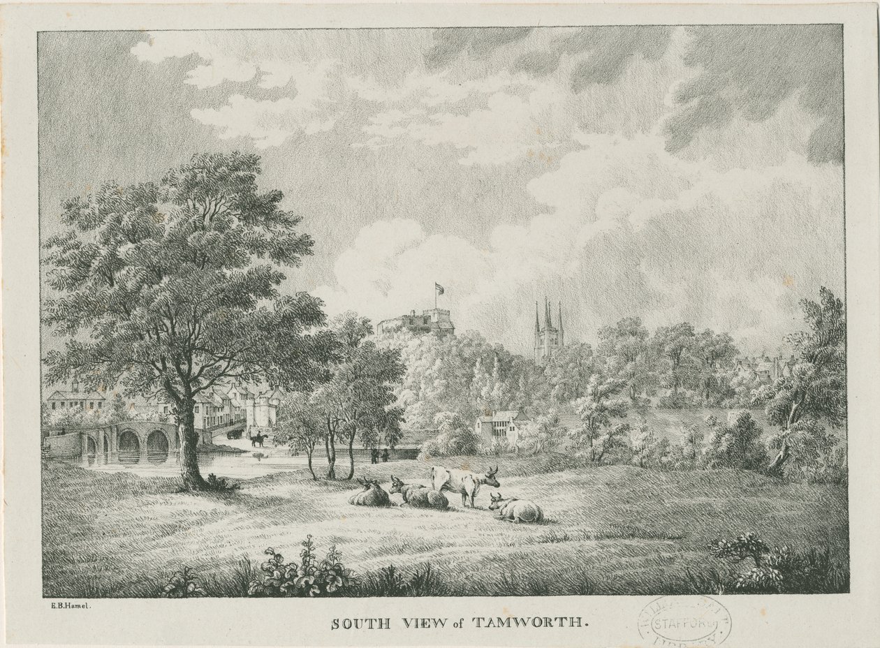 Tamworth - Vue lointaine du sud : lithographié - Etienne Bruno Hamel