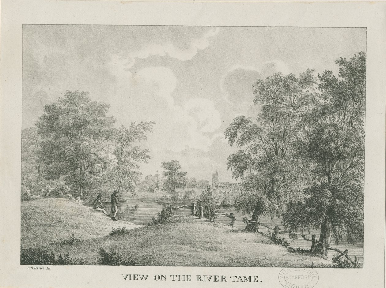 Tamworth - La rivière Tame : lithographie, nd [1796-1865] - Etienne Bruno Hamel