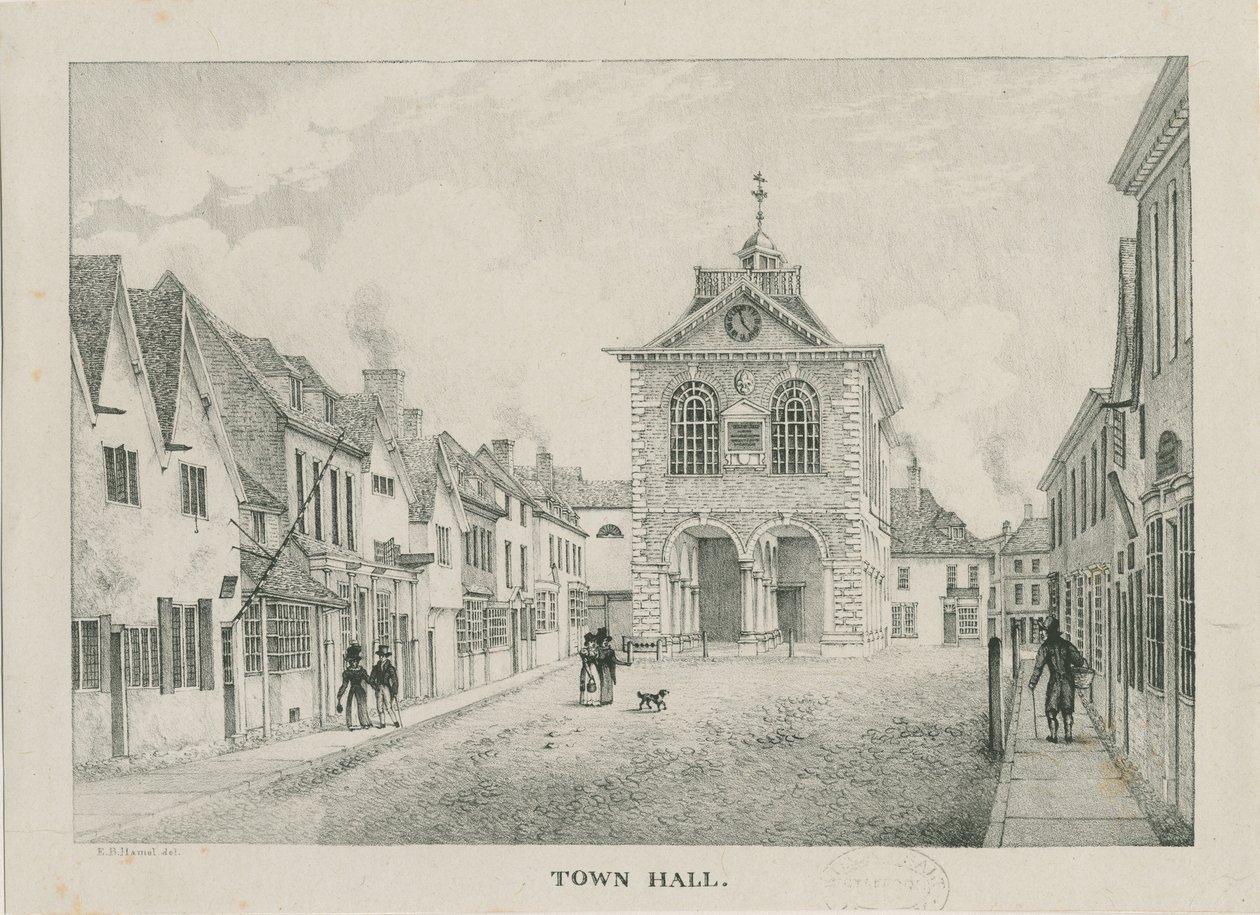 Tamworth - La mairie : lithographie, nd [1796-1865] - Etienne Bruno Hamel