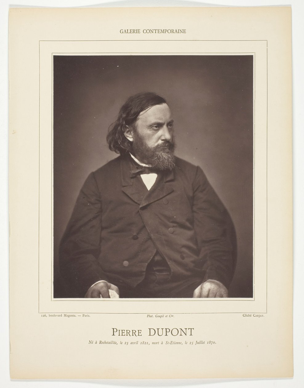 Pierre Dupont - Etienne Carjat