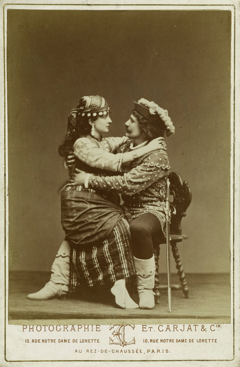 René Didier et Alice Lody dans les rôles de Phœbus et Esmeralda - Etienne Carjat