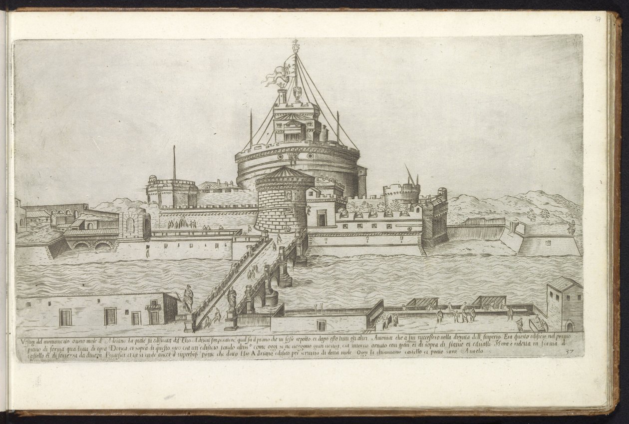 Château Saint-Ange et le pont des Anges à Rome - Etienne Duperac