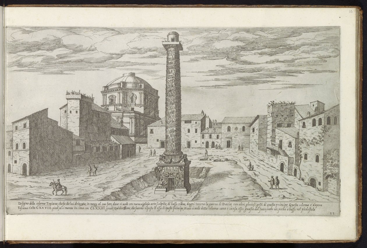 Forum de Trajan avec la Colonne de Trajan à Rome - Etienne Duperac