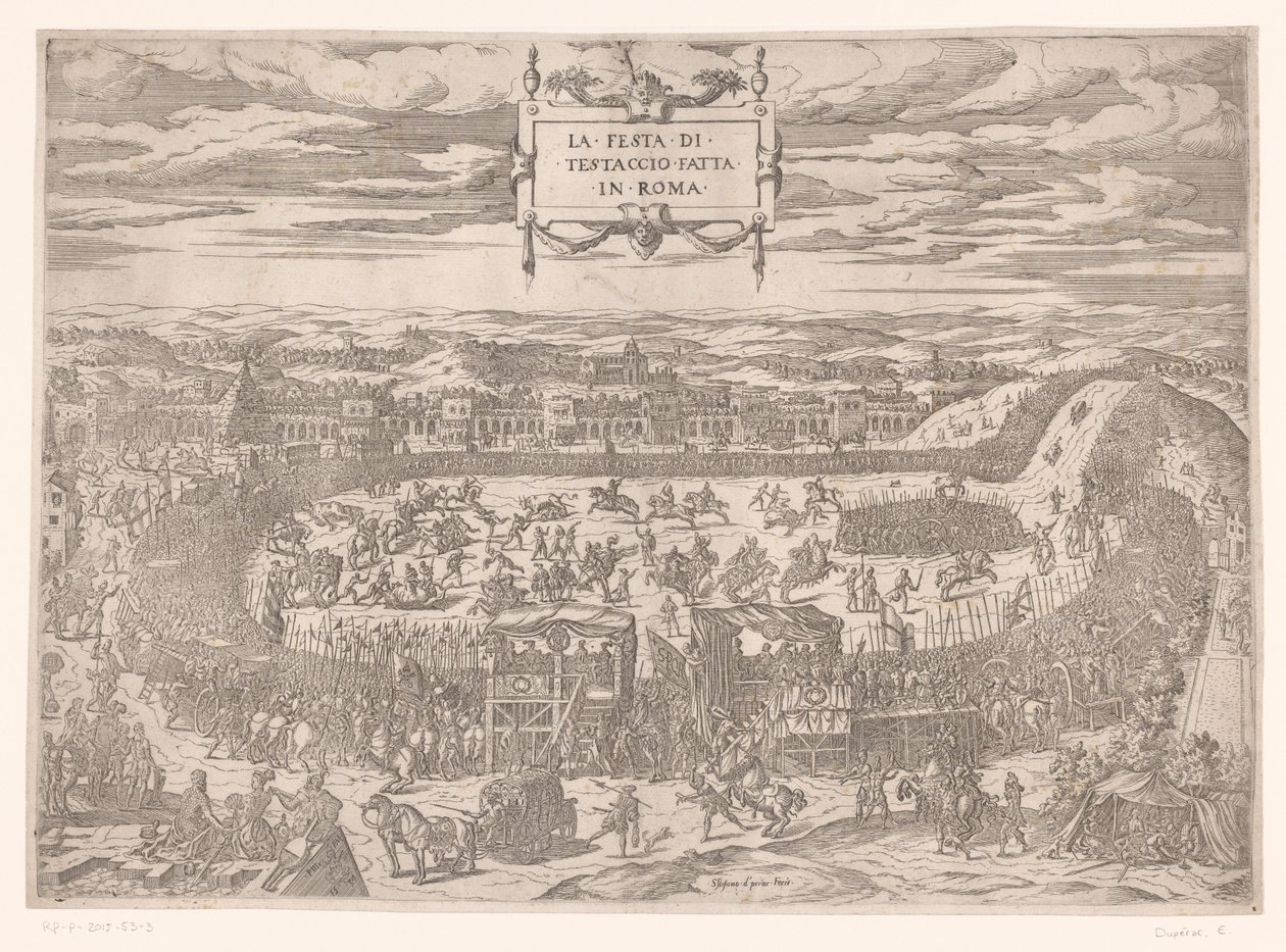 Fête papale au Testaccio à Rome en 1534 - Etienne Duperac