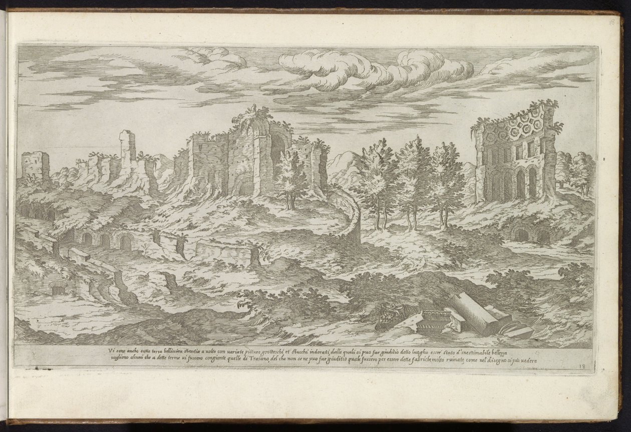 Ruines des Thermes de Trajan à Rome - Etienne Duperac