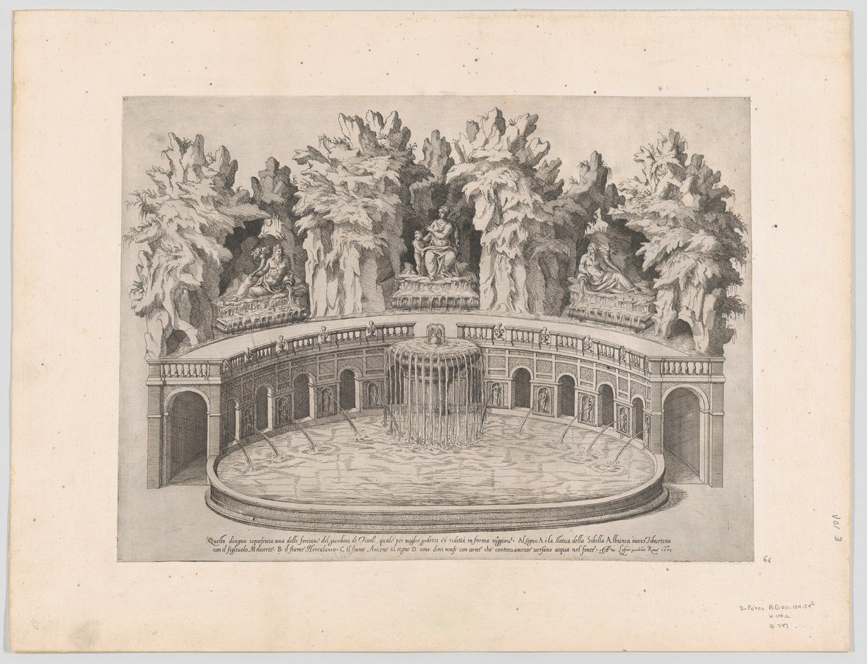 Speculum Romanae Magnificentiae: Fontaine et jardins de la Villa d