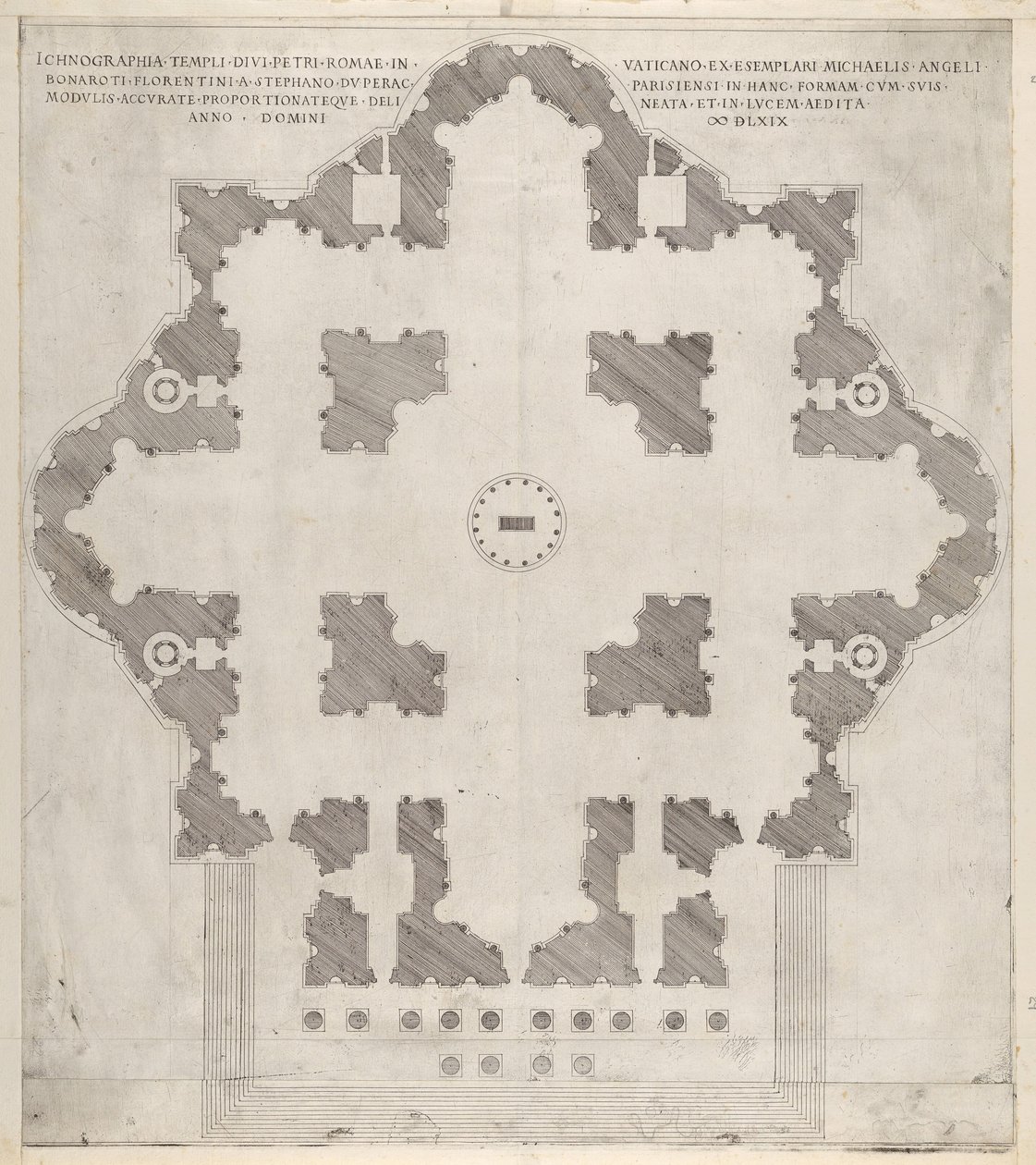 Speculum Romanae Magnificentiae : Plan de Saint-Pierre, 1569 - Etienne Duperac