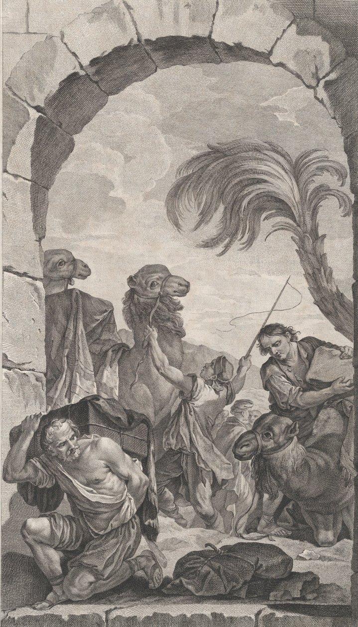 La Chapelle des Enfants-Trouvés à Paris : La Suite des rois mages : chameliers et porteur..., 1756 - Etienne Fessard