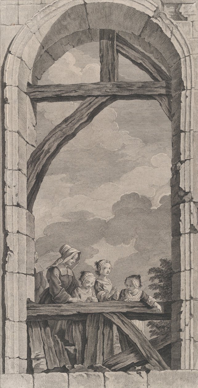 La Chapelle des Enfants-Trouvés à Paris: Religieuse et petites filles regardant la crèche - Etienne Fessard