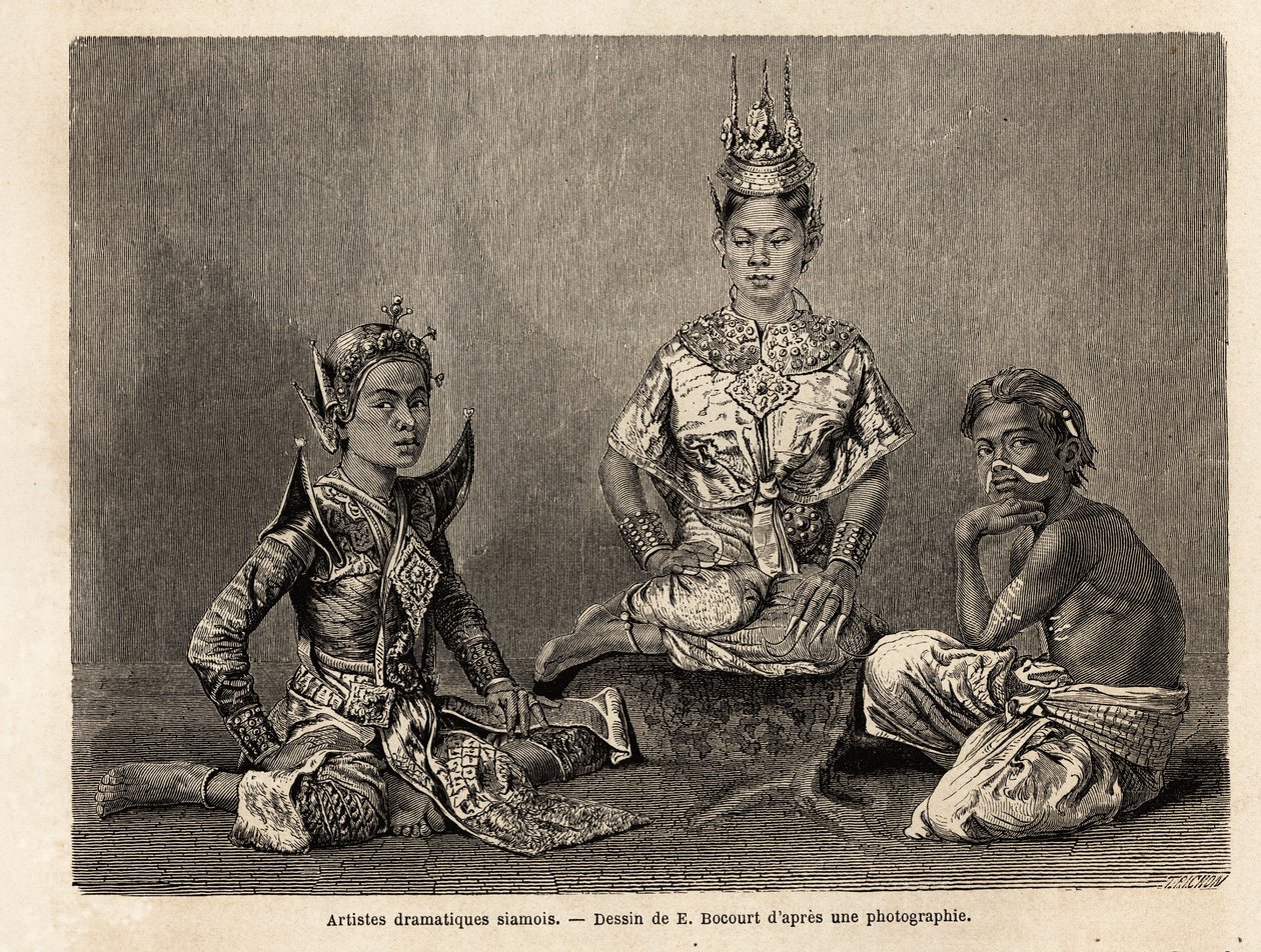 Artistes dramatiques siamois, dessin d