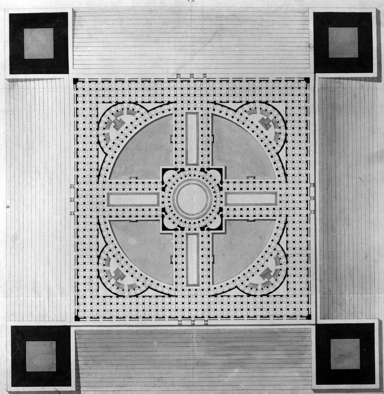 Carte du Palais Municipal - E.L. Boullée - Etienne Louis Boullee